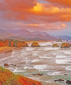 Oregon Ecola State Park At Sunset paint by numbers