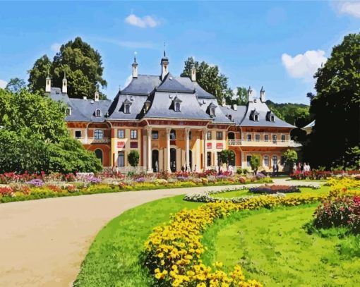 Pillnitz Castle Dresden paint by numbers