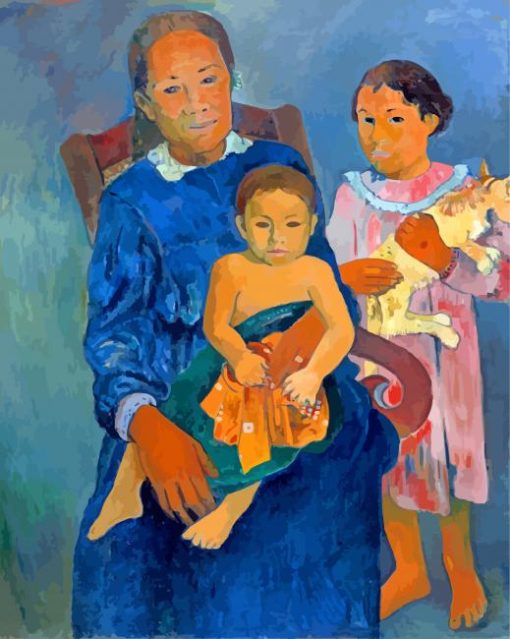 Polynesian WomanWith Children By Gouguin paint by numbers