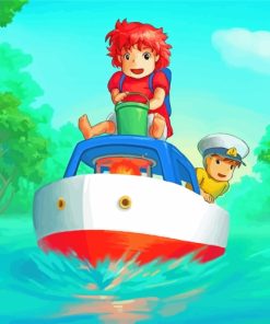 Ponyo And Sosuke Animation paint by numbers