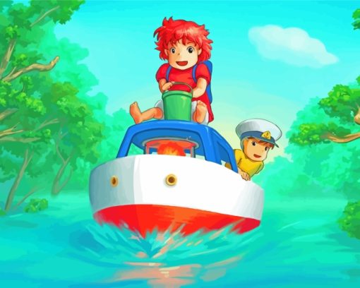 Ponyo And Sosuke Animation paint by numbers