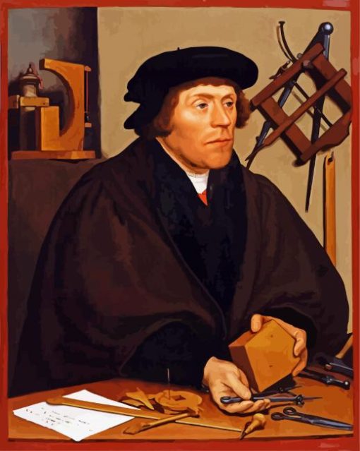 Portrait Of Nicholas Kratzer By Holbein paint by numbers