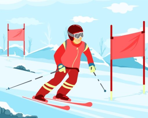 Professional Skier Kid paint by numbers