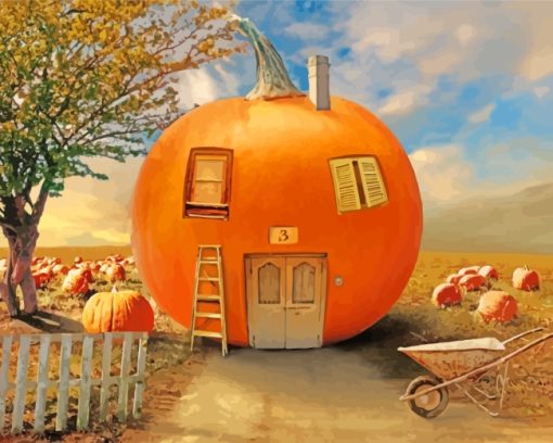 Pumpkin House paint by number