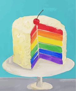 Rainbow Cake paint by numbers