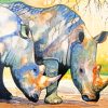 Rhinos Animals paint by numbers