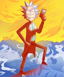 Rick Sanchez Cartoon paint by numbers