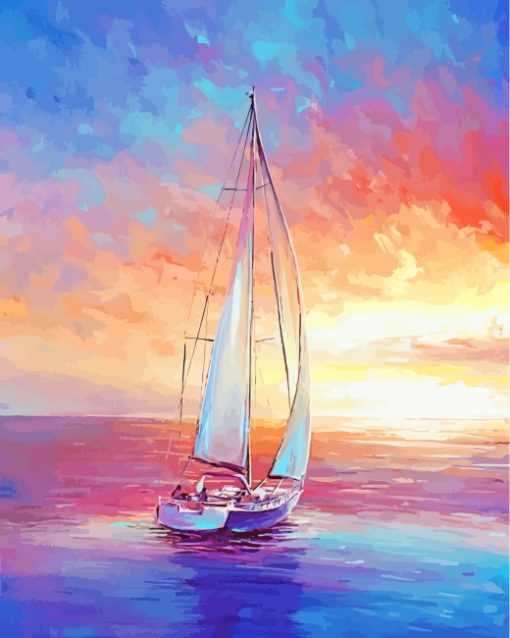 Sailing Boat Sea paint by numbers