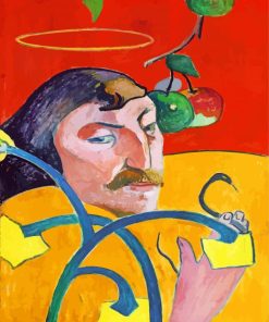 Self Portrait With Halo And Snake By Gauguin paint by numbers