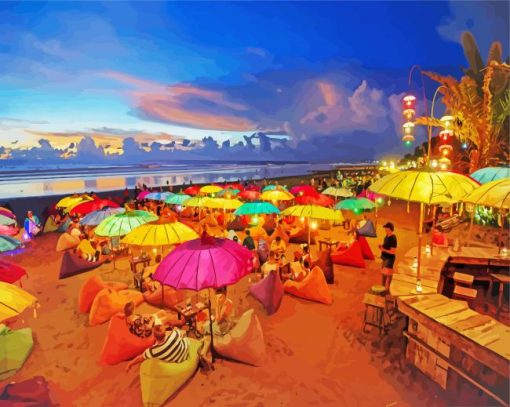 Seminyak Beach Indonesia paint by numbers