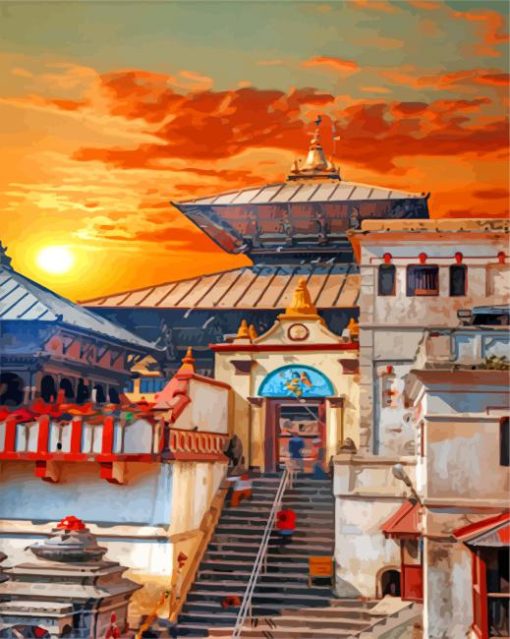 Shree Pashupatinath Temple paint by numbers