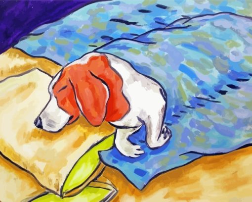 Sleepy Beagle Art paint by numbers