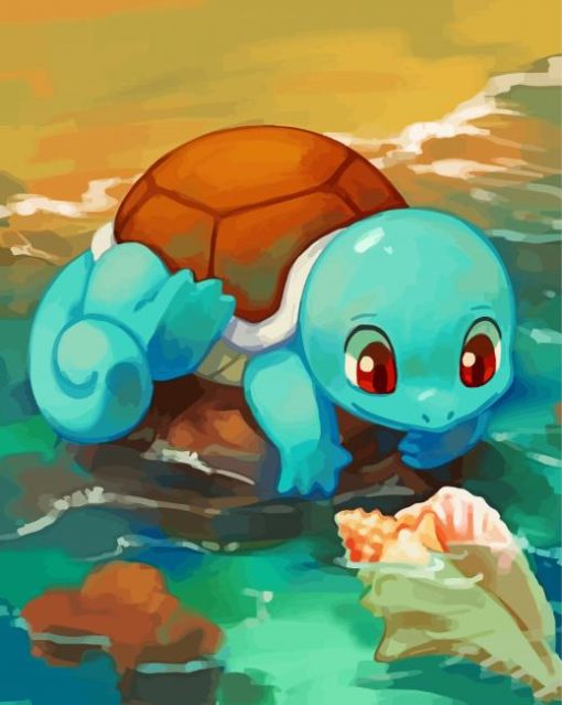 Squirtle Pokemon Character paint by numbers