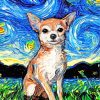 Starry Night Chihuahua paint by number