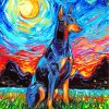 Starry Night Doberman paint by numbers