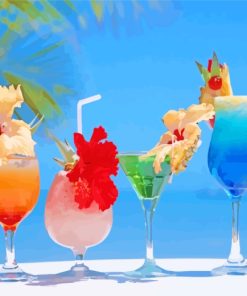 Summer Cocktail Drinks paint by number