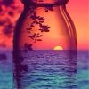 Sunset Glass Bottle paint by numbers