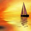 Sunset Sailboat Silhouette paint by numbers