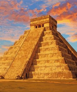 Sunset Chichen Itza Mexico paint by numbers