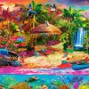 Tropical Island Holiday paint by numbers