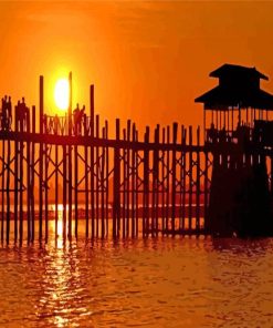 U Bein Bridge Myanmar paint by numbers