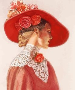 Victorian Woman In Hat paint by numbers