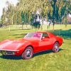 Vintage Red Corvette paint by numbers