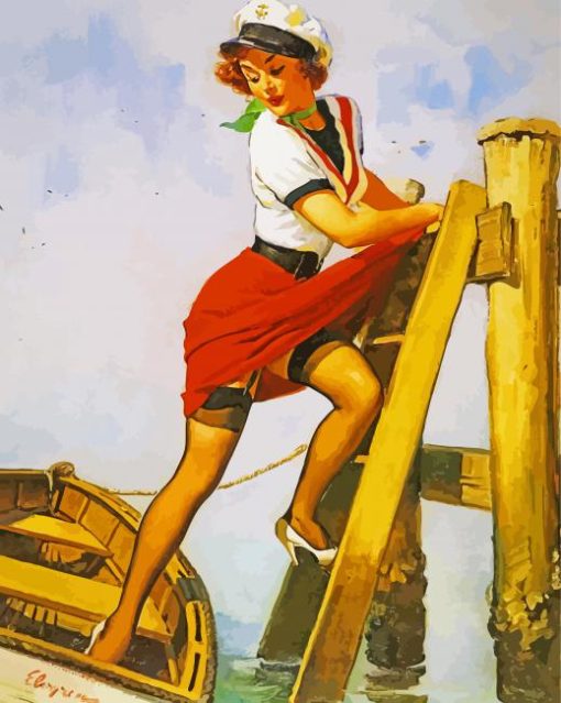 Vintage Sailor Girl paint by numbers