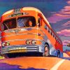 Vintage School Bus paint by numbers