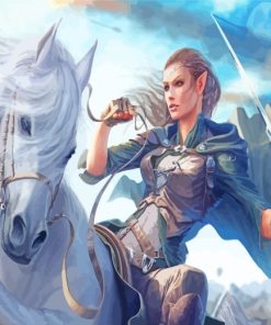 Warrior Elf On Horse paint by numbers