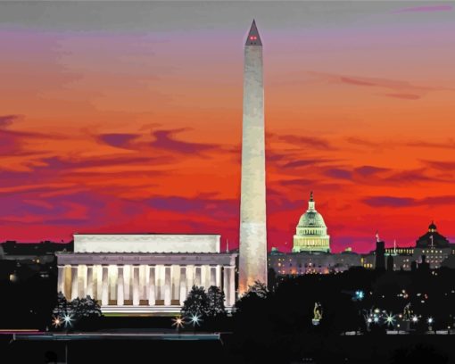 Washington Dc Skyline paint by number