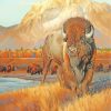 Wildlife Bison Animal paint by numbers