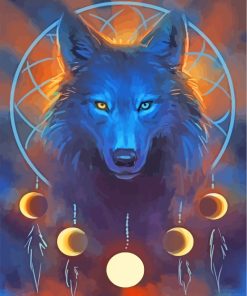 Wolf Dream Catcher paint by numbers