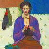 Woman Knitting Art paint by numbers