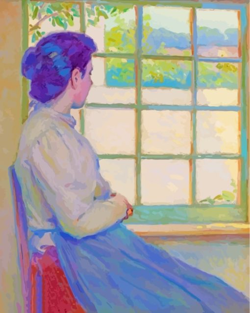 Women Looking Out Window paint by numbers