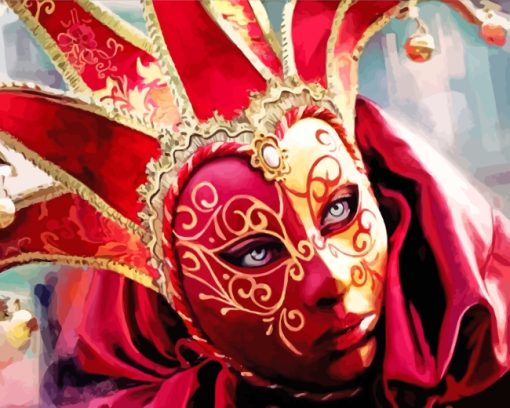 Women In Venetian Mask paint by number