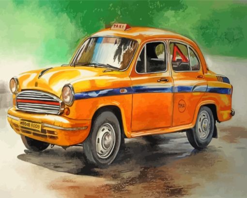 Yellow Taxi Paint by number