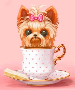 Yorkie In Cup Paint by numbers