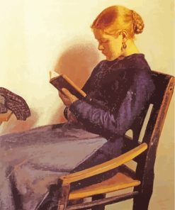 Young Woman Reading paint by numbers