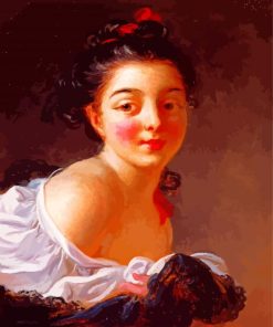 Young Woman With Brown Hair By Fragonard paint by numbers