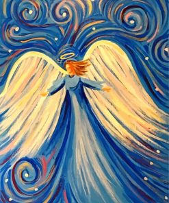 Abstract Flying Guardian Angel paint by numbers