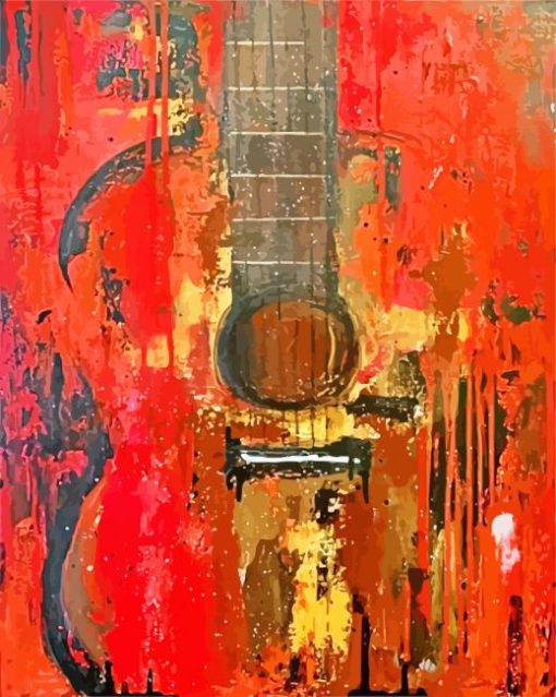 Abstract Guitar paint by numbers