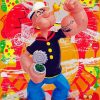 Abstract Popeye paint by numbers