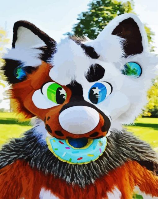 Adorable Fursuit paint by number