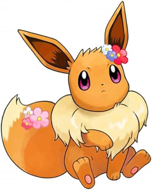 Adorable Eevee paint by numbers