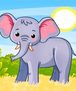 Adorable Elephant paint by numbers