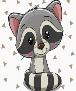 Cute Raccoon paint by numbers