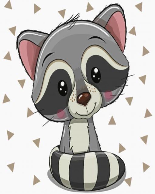 Cute Raccoon paint by numbers