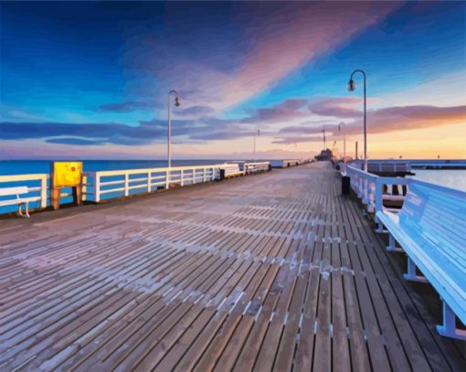 Aesthetic Pier In Sopot Gdansk paint by number