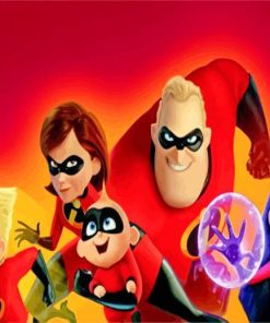 The Incredibles Disney Animated Movie paint by numbers